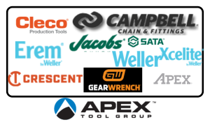 Apex Tool Group - Crescent Tools, Gearwrench, Apex, Weller, Xcelite, Erem, Jacobs, Sata, Cleco, Campbell Chain & Fittings.