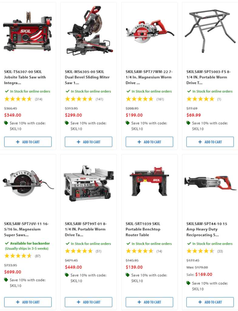 October Deals from Acme Tools - Skil, SkilSaw, table saw, miter saw, magnesium worm drive skilsaw circular saw, Portable Benchtop Router table, Heavy Duty Reciprocating Saw.