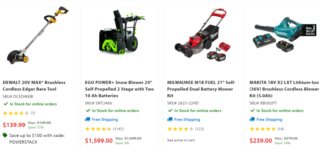 Acme Tools - Deals on select Outdoor Power Equipment.