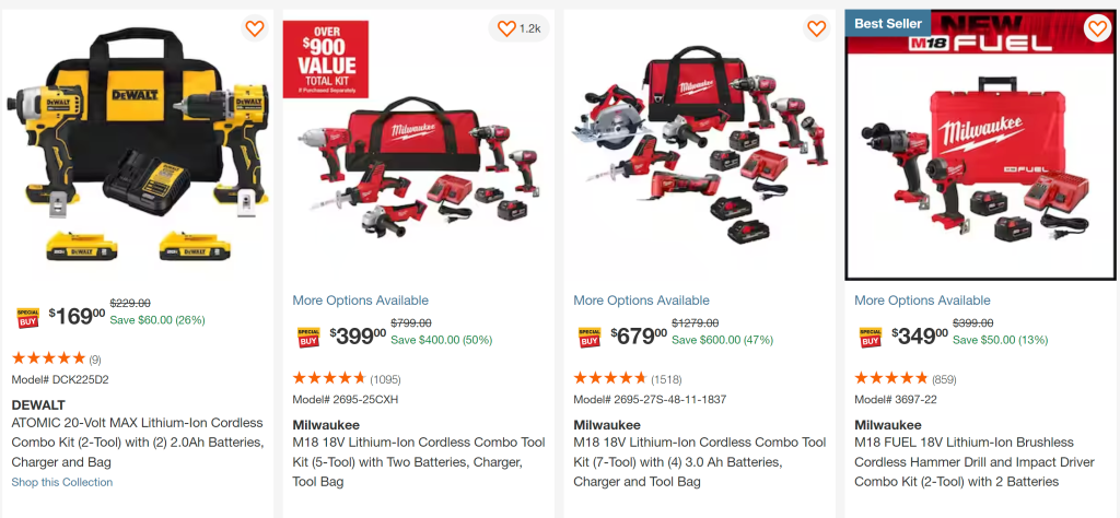 Home Depot Memorial Day Tools